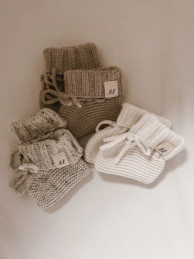 Organic Booties Heather Beige