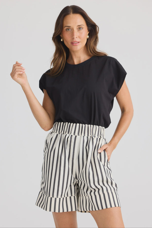 Brave & True Esplanade Short, Black Stripe