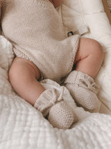 Organic Booties Heather Beige