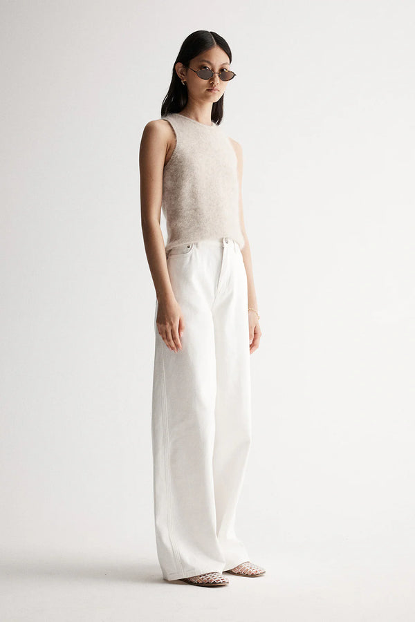 Elka Collective Abigail Knit Tank, White Marle