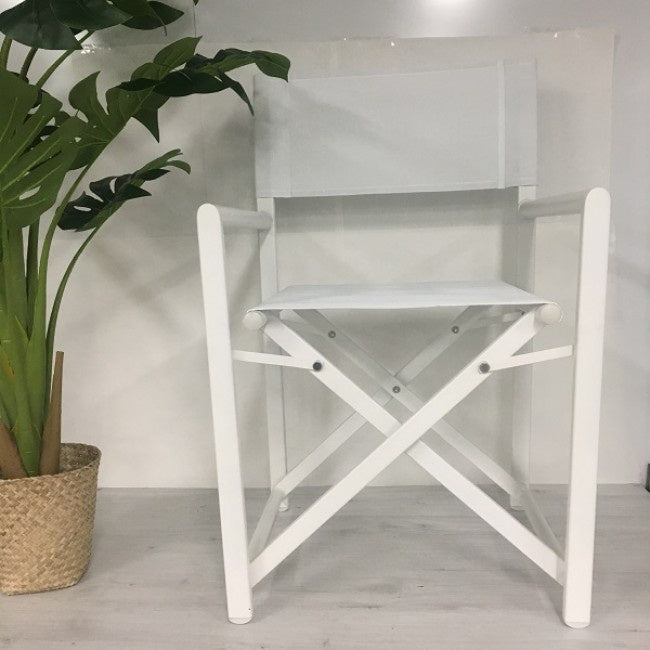 Aluminium Directors Chair, White