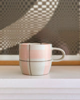 Robert Gordon Mug 'Cat's Pyjamas' Blush & Grey Check