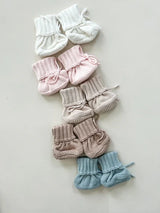 Cuff Newborn Lace Booties, Baby Pink