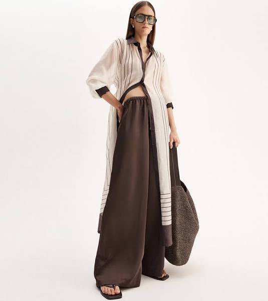 Elka Collective Havana Maxi Dress, Chocolate Stripe