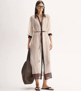 Elka Collective Havana Maxi Dress, Chocolate Stripe