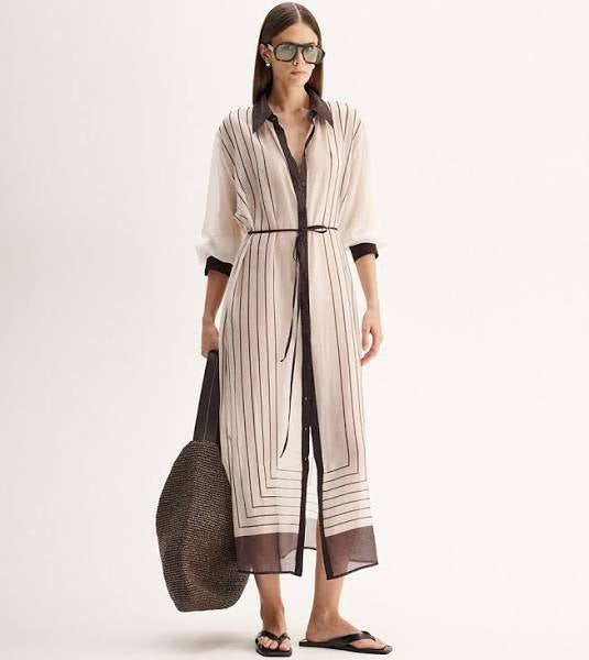 Elka Collective Havana Maxi Dress, Chocolate Stripe