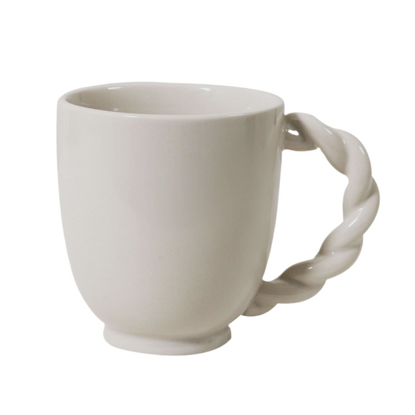Vintage Table Cable Handle Mug, Vanilla