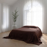 Luca Linen Bedcover, Chocolate