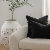 Eadie Aperitif Linen Cushion, Black