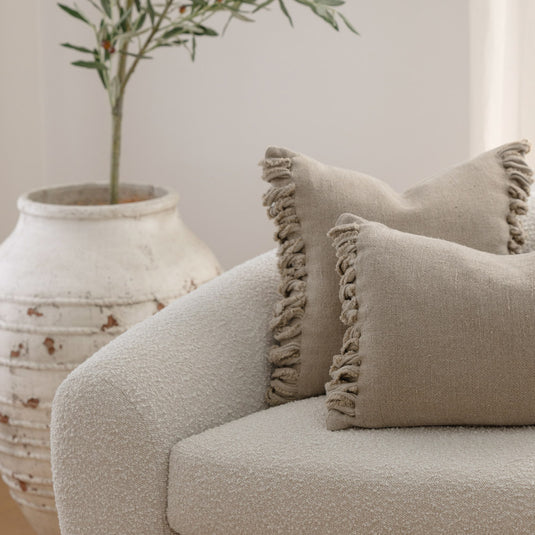 Eadie Aperitif Linen Cushion, Natural
