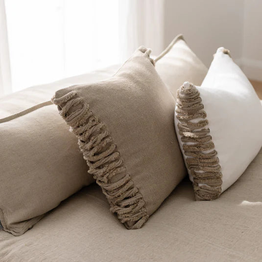 Eadie Aperitif Linen Cushion, Off White/Natural