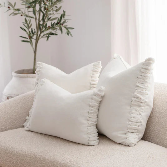 Eadie Aperitif Linen Cushion, Off White