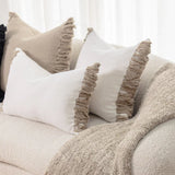 Eadie Aperitif Linen Cushion, Off White/Natural