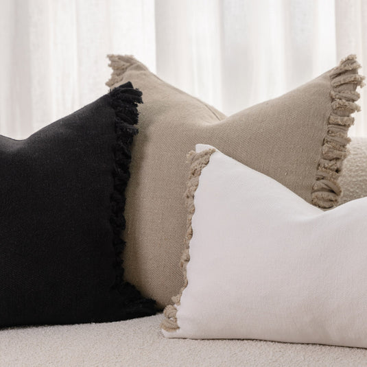 Eadie Aperitif Linen Cushion, Off White/Natural
