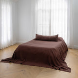 Luca Linen Bedcover, Chocolate