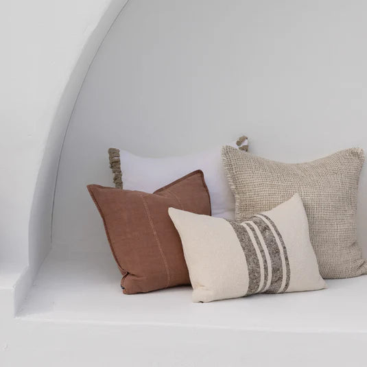 Eadie Aperitif Linen Cushion, Off White/Natural