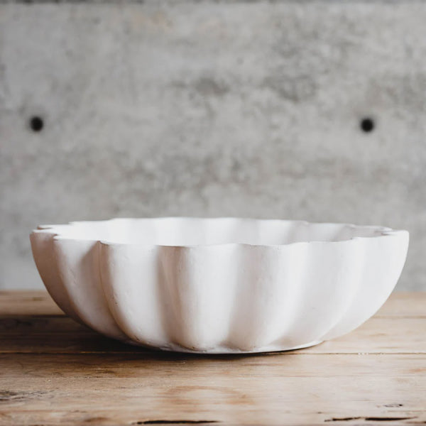 Scalloped Bowl, White