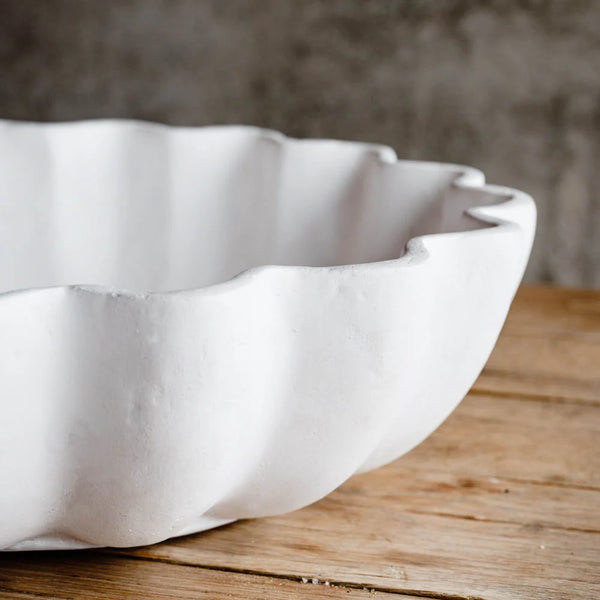 Scalloped Bowl, White