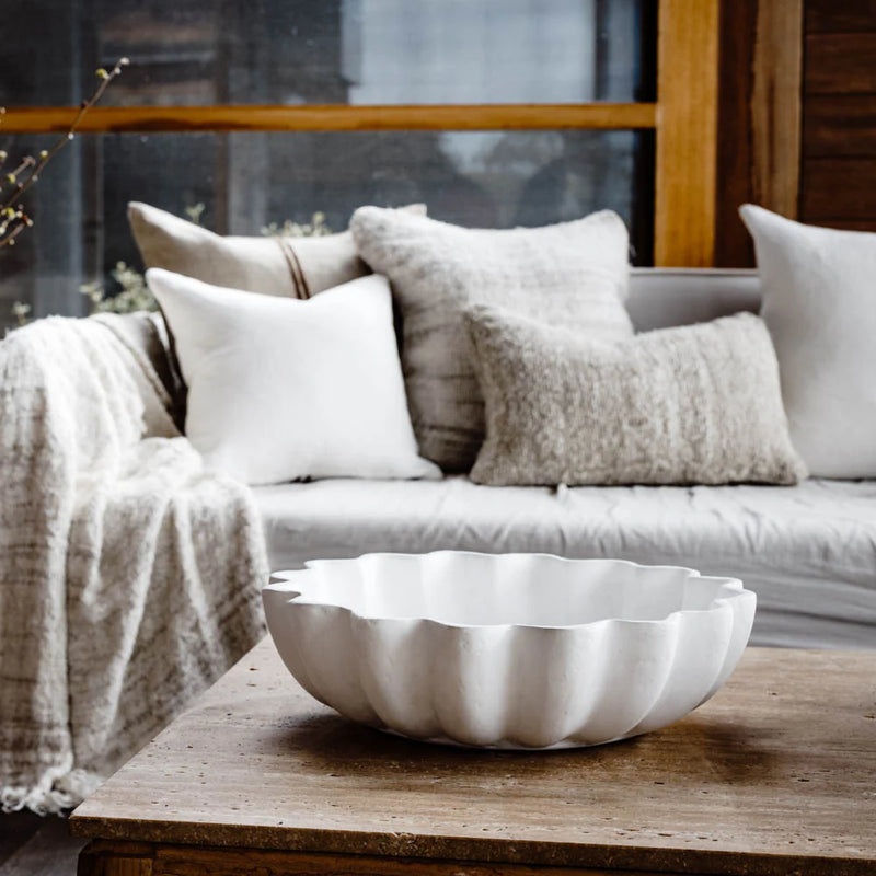 Scalloped Bowl, White