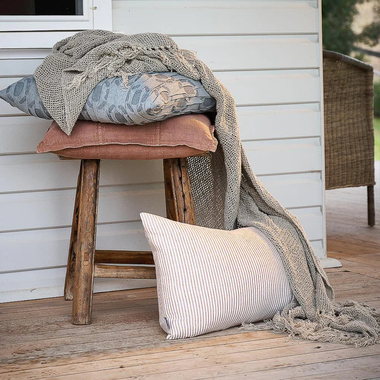 Eadie Luca Linen Cushion, Clay