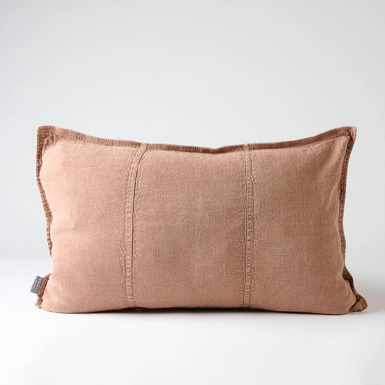 Eadie Luca Linen Cushion, Clay