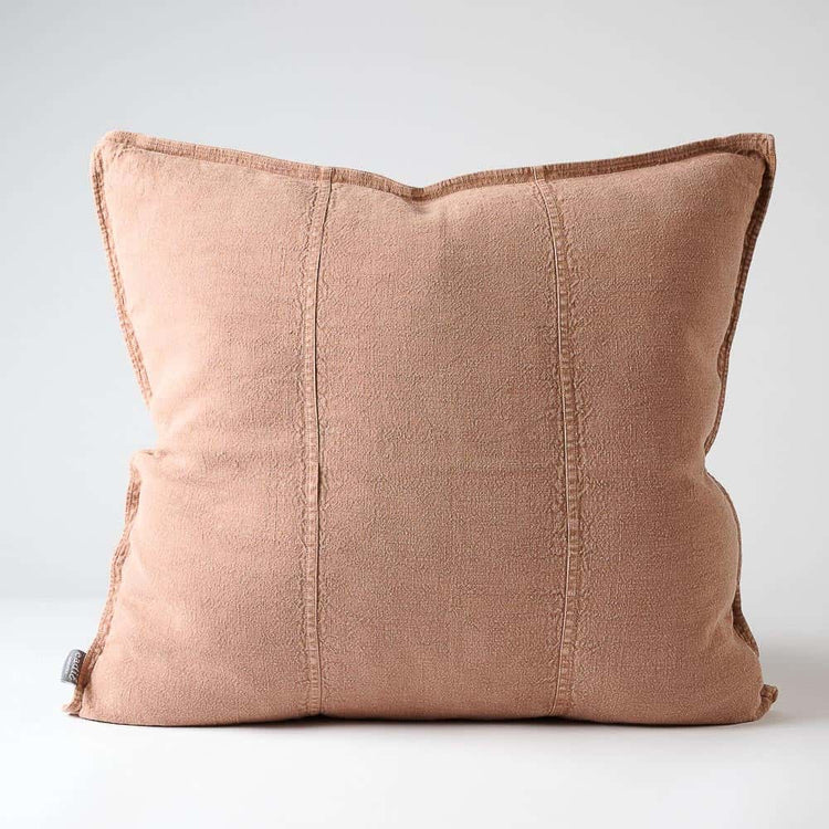 Eadie Luca Linen Cushion, Clay
