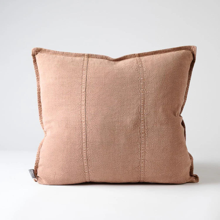 Eadie Luca Linen Cushion, Clay