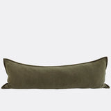 Eadie Evelyn Velvet Long Lumbar Cushion Olive
