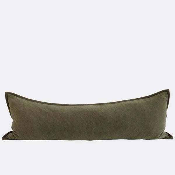 Eadie Evelyn Velvet Long Lumbar Cushion Olive