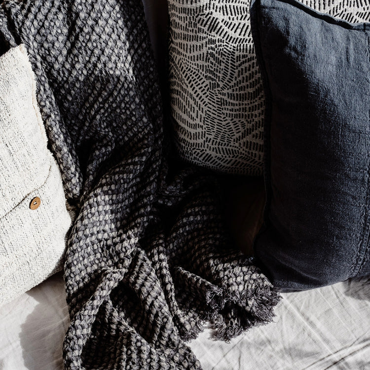 Eadie Luca Linen Cushion Midnight