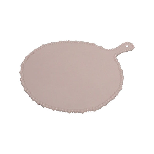 Melamine Pearl Platter Handle Round, French Pink
