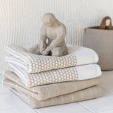 Mette Ditmer Tile Stone Towel, Sand/Off-white