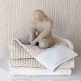 Mette Ditmer Grid Towel, Sand/Off-White