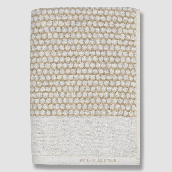Mette Ditmer Grid Towel, Sand/Off-White