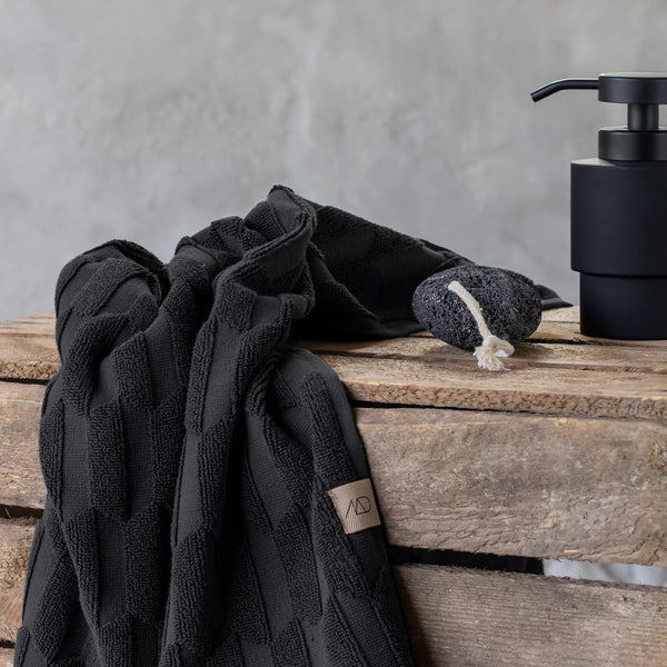 Mette Ditmer Geo Bath Towel, Black