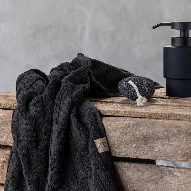 Mette Ditmer Geo Bath Towel, Black