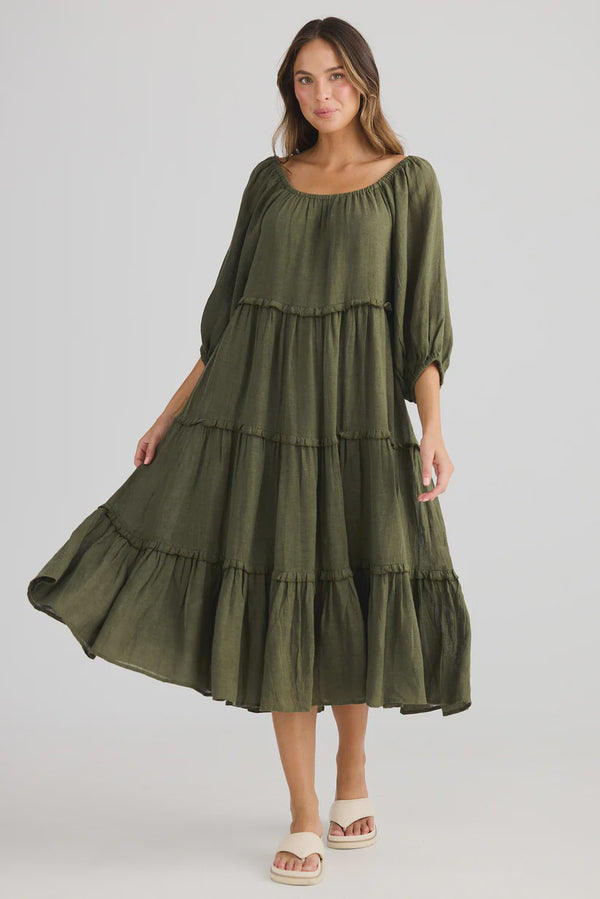 Grenadine Dress, Olive