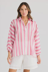 Cliffside Shirt, Pink Stripe