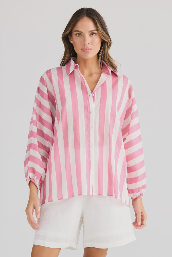 Cliffside Shirt, Pink Stripe