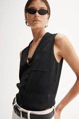 Elka Sinclair Knit Vest, Black