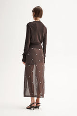 Elka Victoria Knit Cardigan, Chocolate