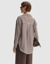 Elka Jamie Stripe Shirt, Brown