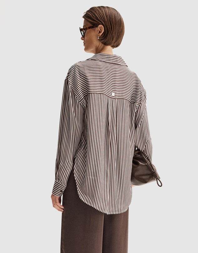 Elka Jamie Stripe Shirt, Brown