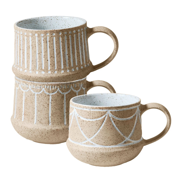 Entertainer Mugs 3pk, Natural Etching