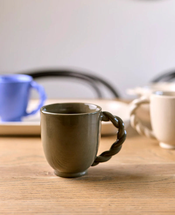 Vintage Table Cable Handle Mug, Jade