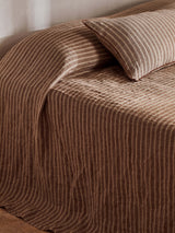 Ava Stripe Toffee Bedcover, Grand