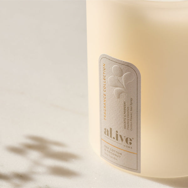 Al.ive Soy Candle, Sea Cotton & Coconut