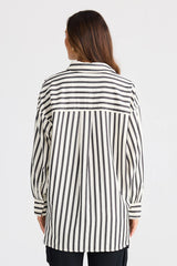 Brave & True Ezra Shirt, Black Stripe