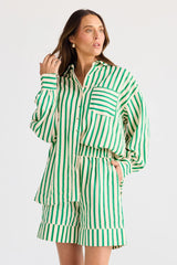 Brave & True Esplanade Short, Jade Stripe
