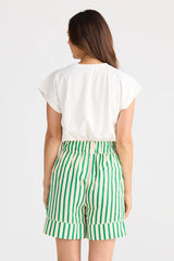 Brave & True Esplanade Short, Jade Stripe